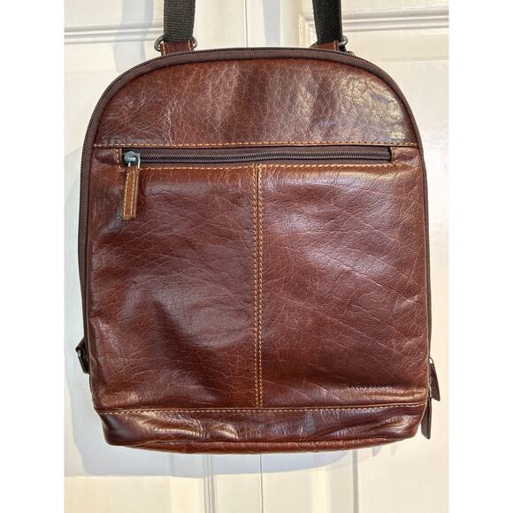 Jack Georges Brown Leather Voyager Backpack